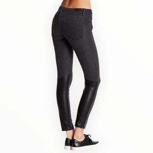 BlankNYC Black Leather Detail Skinny Classique Jeans Size 27